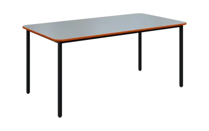 JSBR 170N Jídelní stůl 1700 x 900 mm, deska šedá s hranou pomeranč / podnož černá